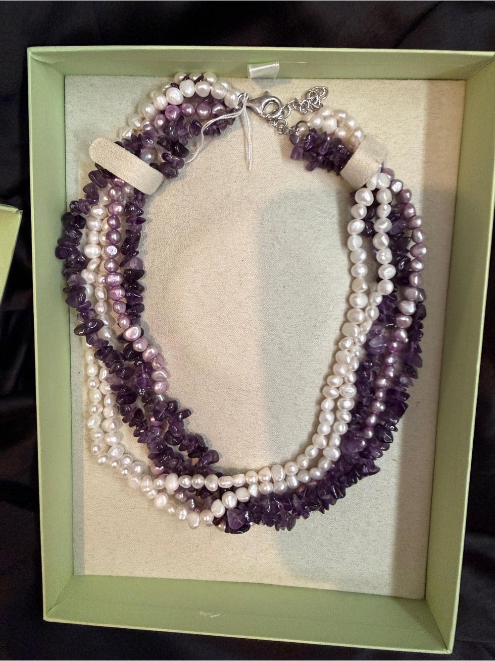 NWT Ross-Simons Multi-Strand Amethyst and Pearl Necklace